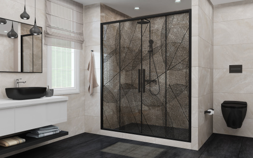 Душевая дверь в нишу Deto FB2 190-210 Black