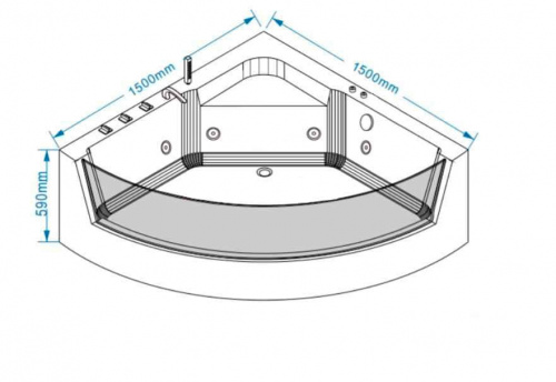 Ванна гидромассажная Grossman  GR-15000-1 (150x150x59) GROSSMAN 1 место фото 7