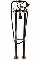 MK150.5/2CMATSM MORAVA RETRO - смеситель классический для ванны с душем, ЦВЕТ ЧЕРНЫЙ МАТОВЫЙ/БРОНЗА RAV Slezak