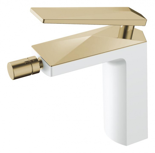 Смеситель для биде  БЕЛЫЙ+ЗОЛОТО