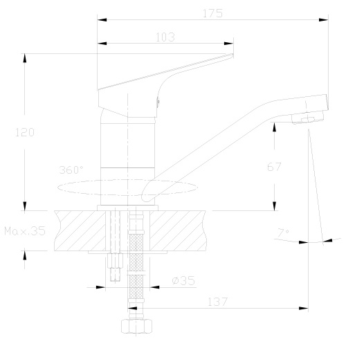 Смеситель для раковины Rossinka RS29 (RS29-22) фото 2