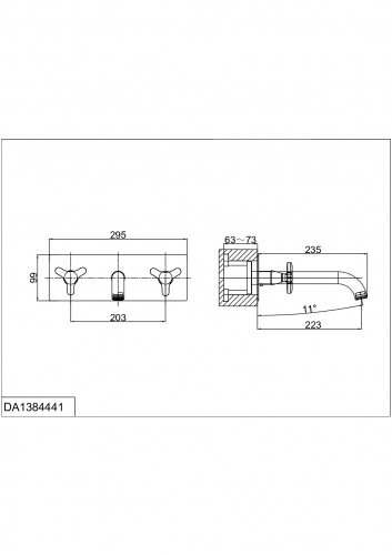 Смеситель для раковины встраиваемый D&K Hessen Goethe (DA1384441) фото 2