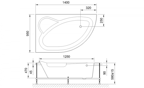 Акриловая ванна Royal Bath  ALPINE RB819103 140x95x58L фото 2