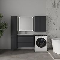 Тумба подвесная STYLE LINE "Атлантика 80", Люкс Плюс графит с раковиной Атлантика 80