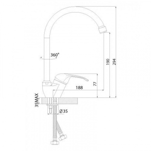 Смеситель для кухонной мойки Rossinka A (A35-23) фото 2