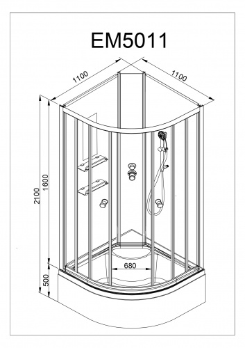 Душевая кабина AvaCan EM 5011 N с гидромассажем фото 17