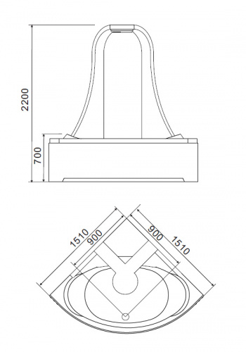 Акриловая ванна Gemy G9069 K фото 5