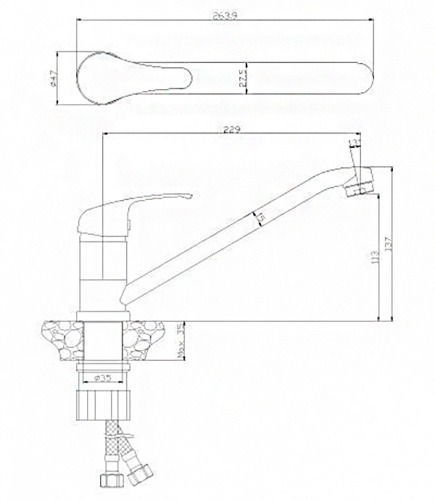 Смеситель для кухонной мойки Rossinka Y (Y35-21U) фото 2