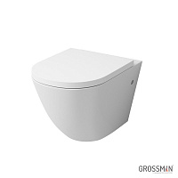 Унитаз Grossman GR-4411S (560*360*350) подвесной БЕЗОБОДКОВЫЙ с тонкой крышкой