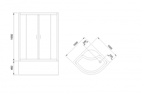 Душевой угол Royal Bath RB 100BK-T-CH (прозрачное) фото 5