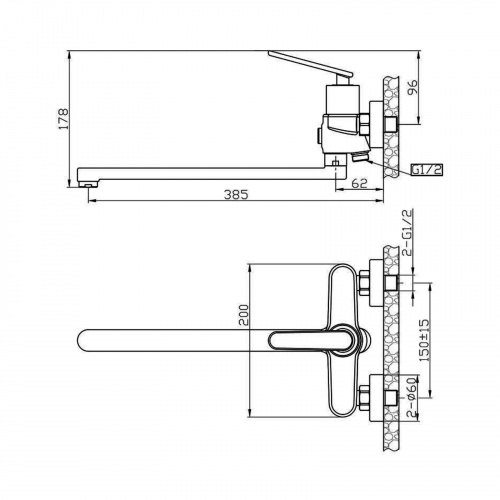 Смеситель для ванны/душа Agger Beauty A2621100 фото 2