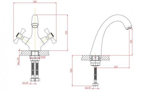 Смеситель для раковины Agger Retro A1902100 фото 2