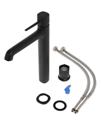 Смеситель для раковины Orange Karl M05-121b черный фото 7