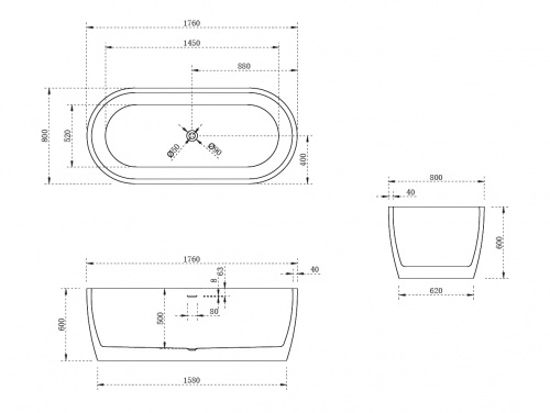 Акриловая ванна ABBER AB9219 фото 4