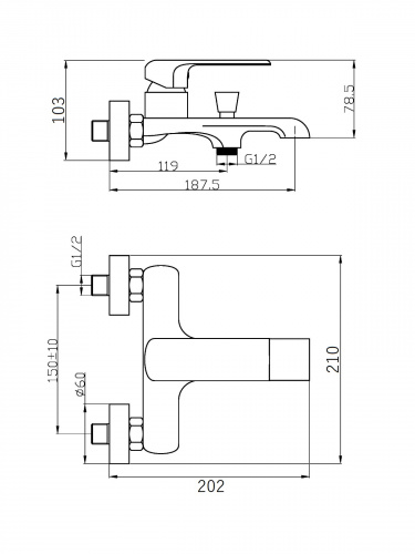 Agger Magic A3010000 Однозахватный смеситель для ванны/душа. Хром фото 2