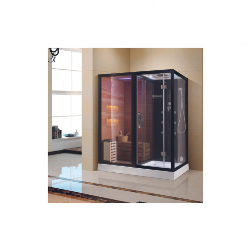 Комбинированная сауна 2в1 Ceruttispa ALBANO Nero-L Black 1800x1100x2230 фото 2