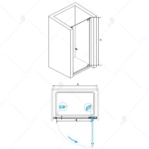 Душевая дверь RGW HO-04 Тонированное 800