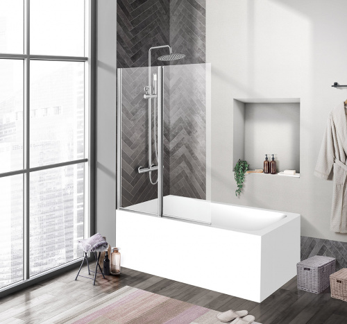 Душевая шторка на ванну BelBagno UNO-V-2-120/150-C-Cr Душевая шторка на ванну BelBagno UNO-V-2-120/150-C-Cr