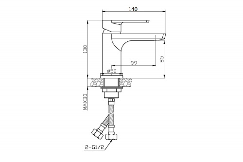 Смеситель для раковины Agger Brilliant A0302100 фото 2