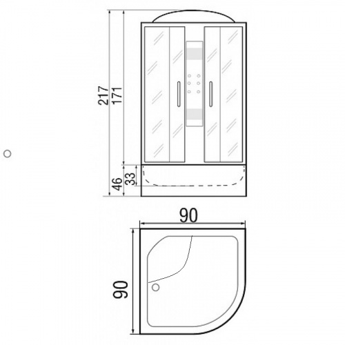 Душевая кабина River TEMZA 90/44 ТН фото 2