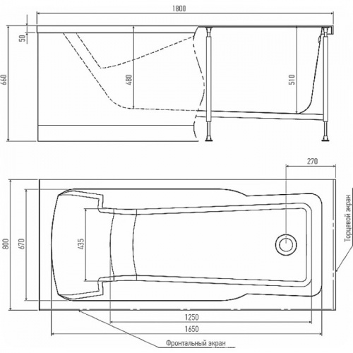 Акриловая ванна Alex Baitler Madin 180х80 пустая фото 6