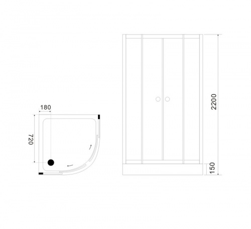 Душевая кабина без пара Black&White G5701 фото 2
