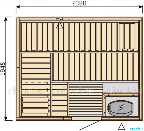 Финская сауна Harvia Variant с обшивкой из ольхи S2520 фото 3
