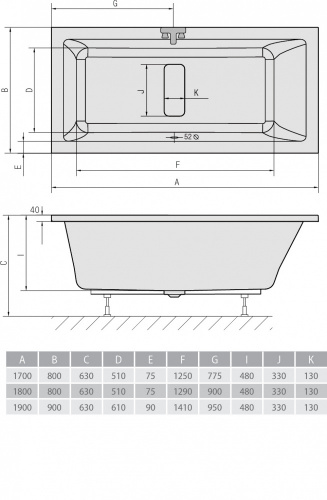 Акриловая ванна ALPEN Marlene 170 фото 3