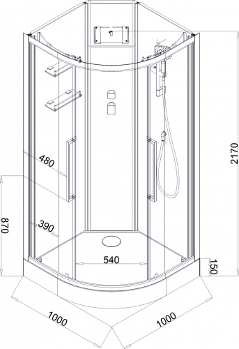 Душевая кабина Acquazzone Bogema 100 фото 3