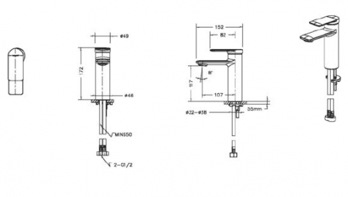 Смеситель для умывальника Eddie (F1369402CP-RUS) фото 2