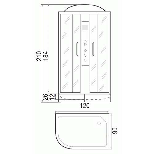 Душевая кабина RIVER Dunay 120/90/24 L МТ фото 6