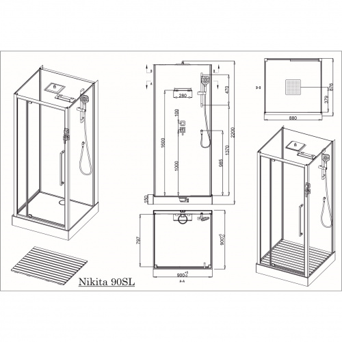 Душевая кабина Acquazzone Nikita 90SL фото 8