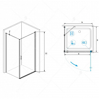 Душевой уголок RGW LE-34 (LE-03 + Z-14) Прозрачное 900x1000