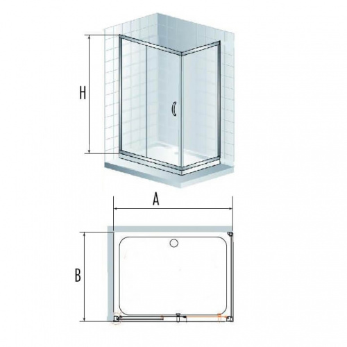Душевой уголок R-B-006 Тонированное 900x1000 фото 2