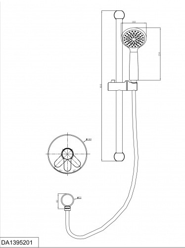 Смеситель для душа встраиваемый D&K Rhein Marx (DA1395201) фото 2