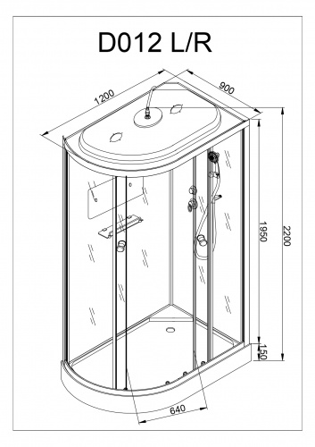 Душевая кабина AvaCan D012S R фото 16
