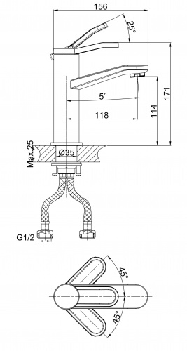 Смеситель для раковины D&K Venice Rialto (DA1062141) фото 2