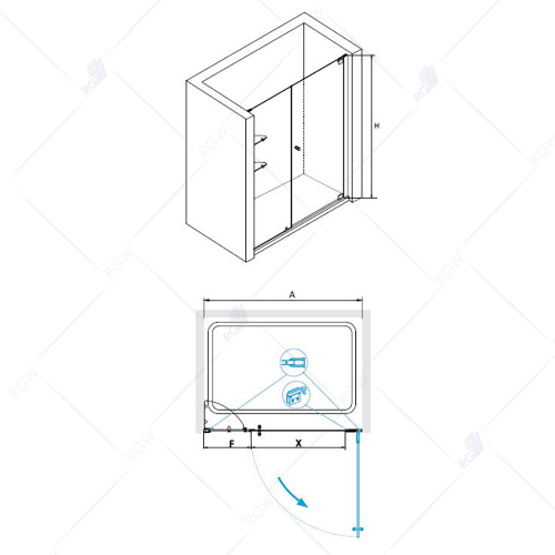 Душевая дверь RGW HO-05 Прозрачное 1300