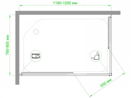 Душевой уголок Royal Bath RB HPD-T 120х80х185 (прозрачное) фото 2