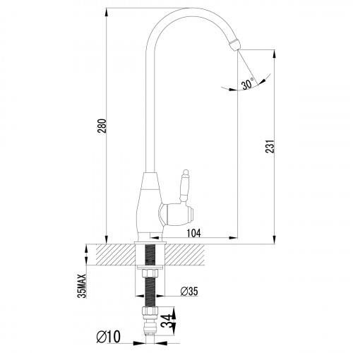 Смеситель для кухонной мойки Lemark Villa (LM4840B) фото 3