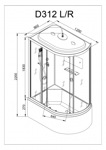 Душевая кабина AvaCan D312S с электрикой L фото 21