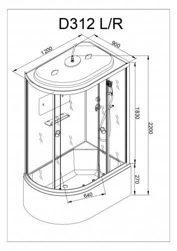 Душевая кабина AvaCan D312 S R фото 21