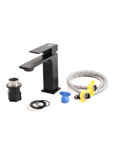 Смеситель для раковины Orange Lutz M04-021b черный фото 6