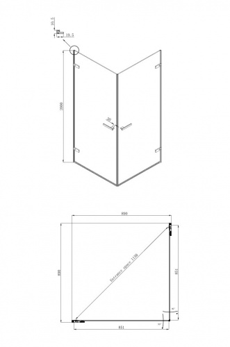 Душевое ограждение Ambassador Abner 10011105       (900x900x2000), 1 место фото 10