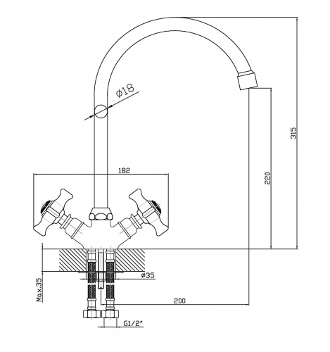Смеситель для кухни Agger Retro-X A1700000 фото 3