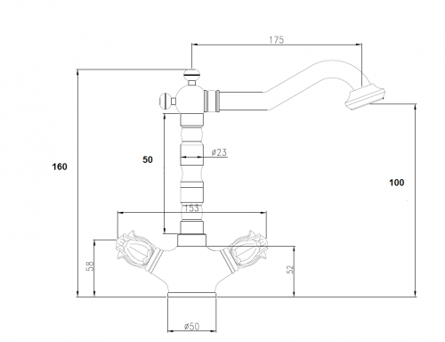 Смеситель для биде BRONZE DE LUXE FLORENCE (21 317) фото 2