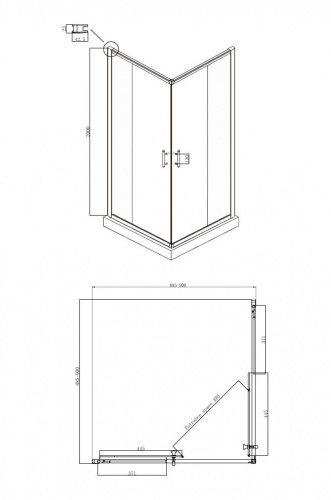 Душевое ограждение Ambassador Kingston 14011102 (900x900x2000), 1 место фото 9