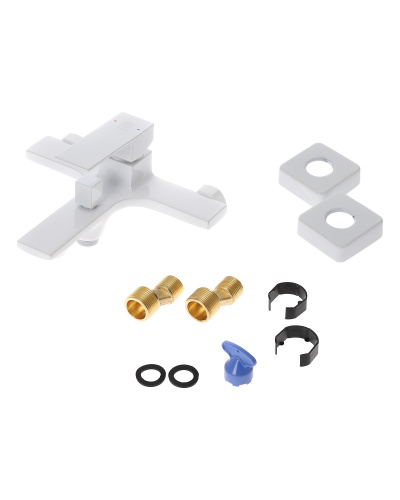 Смеситель для ванны/душа Orange Lutz M04-100w белый фото 5