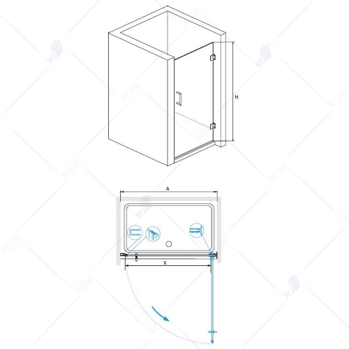 Душевая дверь RGW HO-011B Тонированое (Серое) 600 фото 2