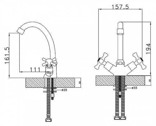 Смеситель для раковины Rossinka H (H02-62) фото 2